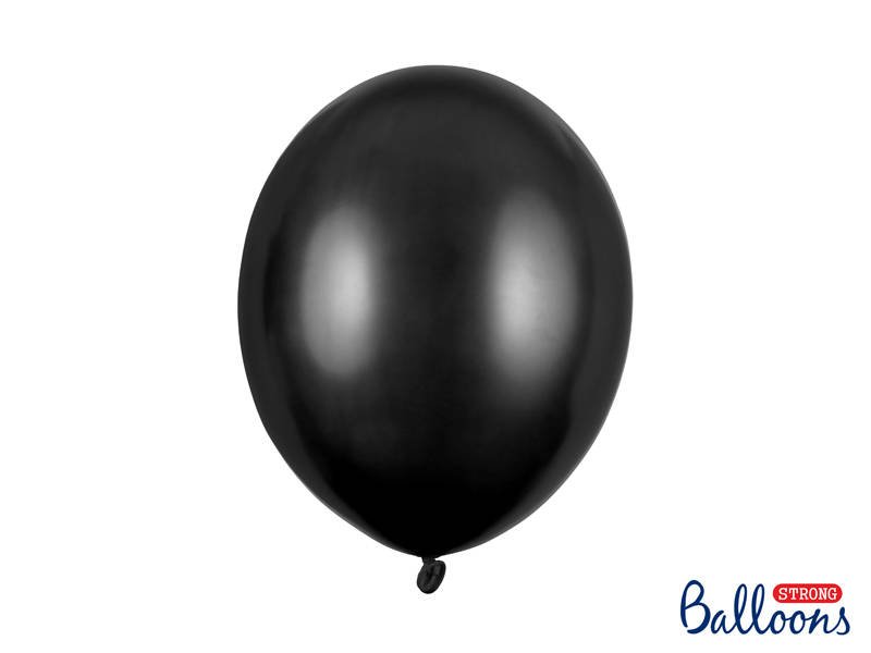 Latexový balón metalický 27cm - čierny