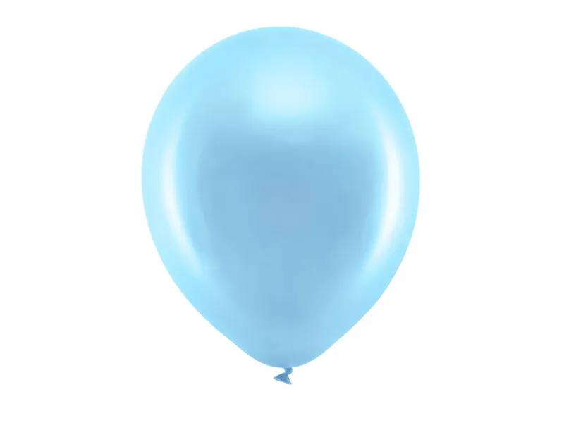 Latexový balón metalický Rainbow 30cm - modrý svetlý