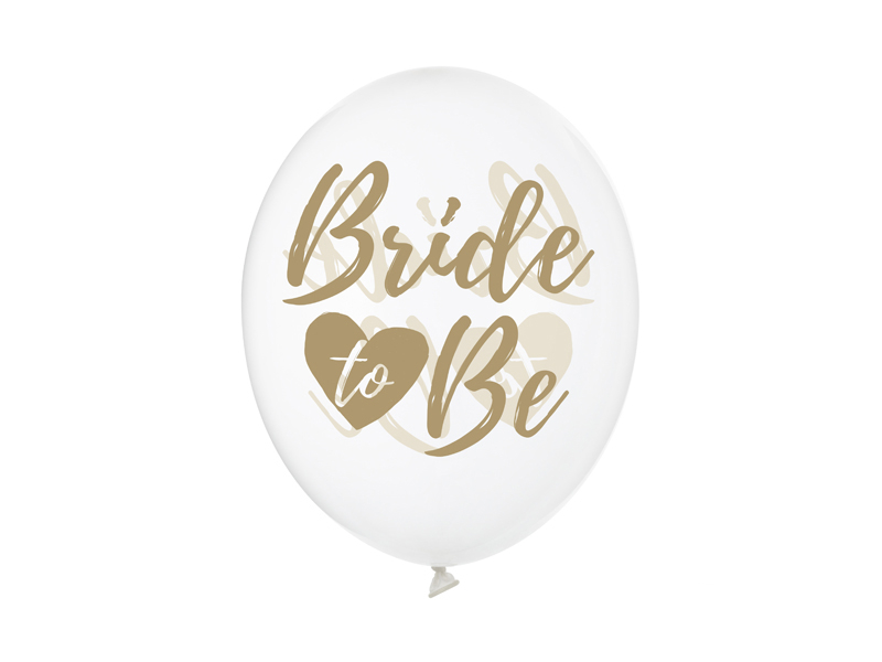 Balóny svadobné 30cm - Bride to be - zlatý nápis