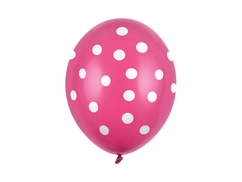 Latexový balón bodkovaný 30cm -  ružový 1ks