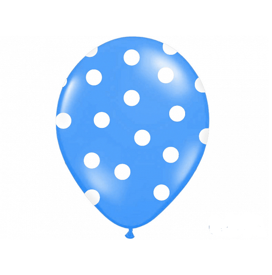 Latexový balón bodkovaný 30cm - modrý 1ks