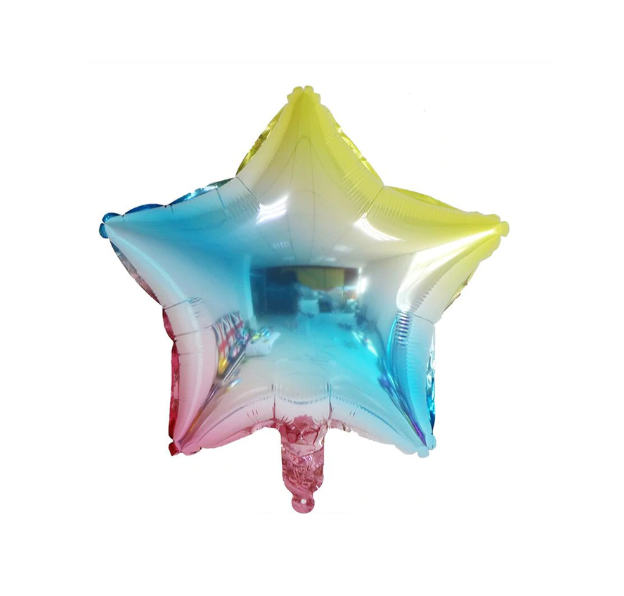 Foliový balón hviezda - dúhová