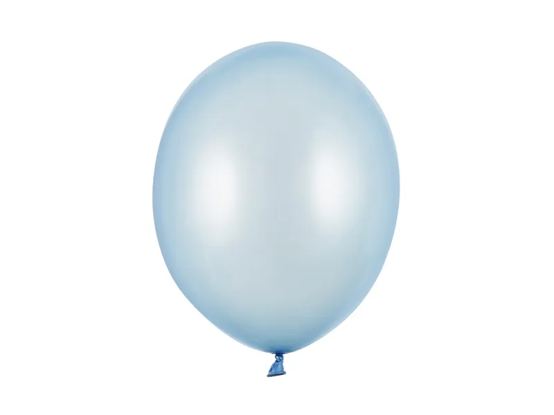 Latexový balón metalický 27cm - modrý - baby modrá
