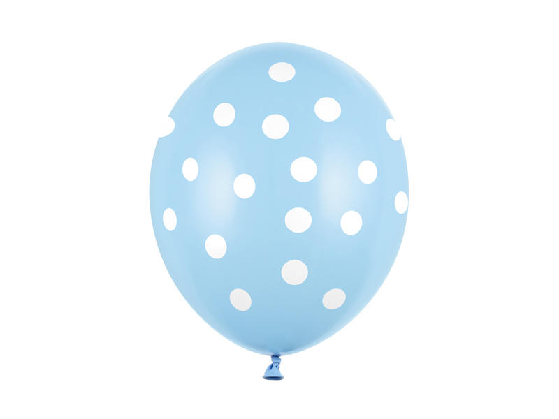 Latexový balón bodkovaný 30cm - baby modrý 1ks
