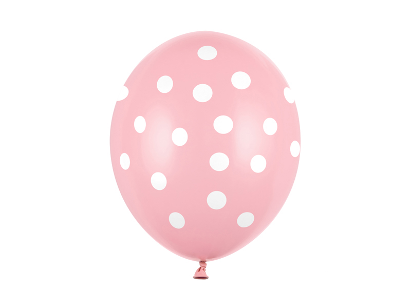 Latexový balón bodkovaný 30cm - baby ružový