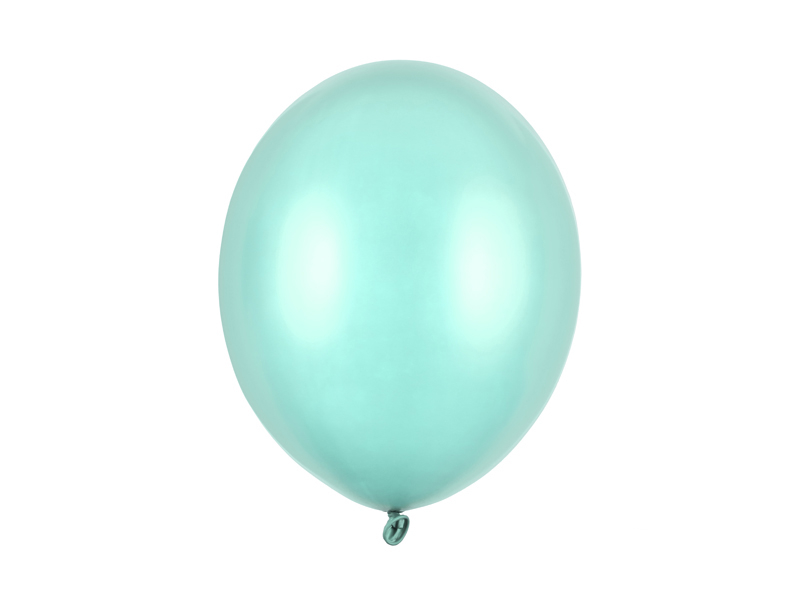 Latexový balón metalický 27cm - zelený mentolový