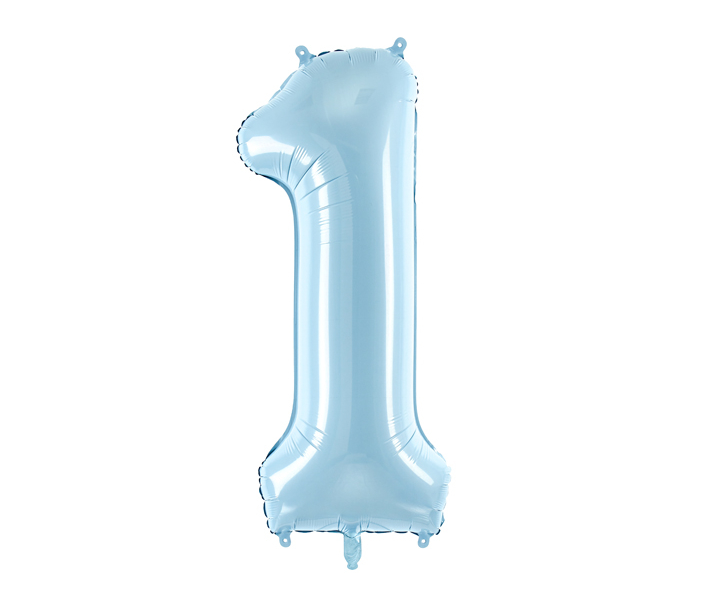 Balón v tvare čísla 1 - Baby Modrá 86cm