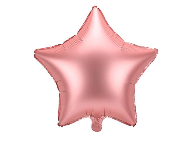 Fóliový balón hviezda - Ružové zlato