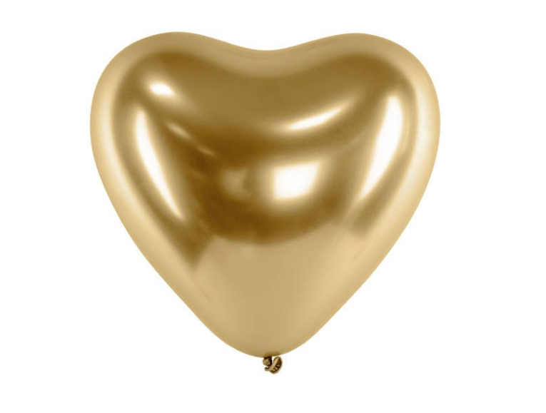 Latexový balón extra lesklý srdce 30cm - Zlaté