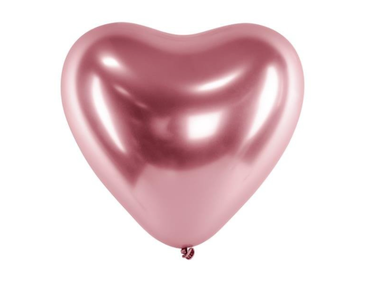 Latexový balón extra lesklý srdce 30cm - ružovo zlaté