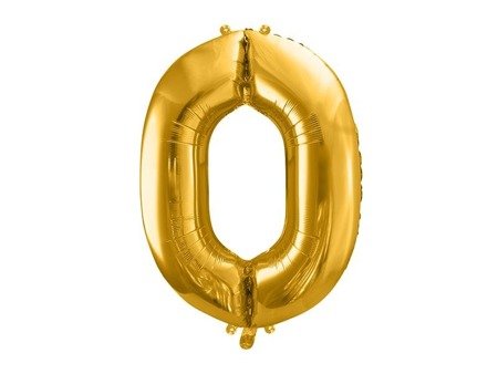 Balón v tvare čísla 0 - Zlatá 86cm