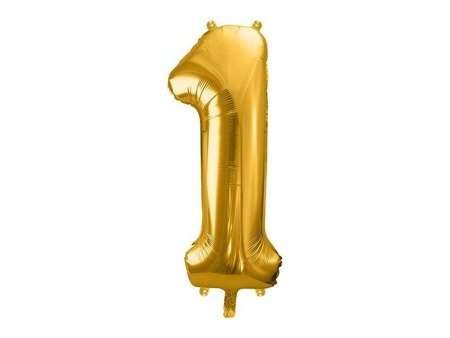Balón v tvare čísla 1 - Zlatá 86cm