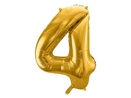 Balón v tvare čísla 4 - Zlatá 86cm