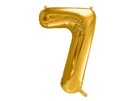 Balón v tvare čísla 7 - Zlatá 86cm
