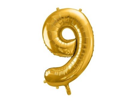 Balón v tvare čísla 9 - Zlatá 86cm