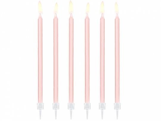 Narodeninové sviečky 14cm - ružové 12ks  