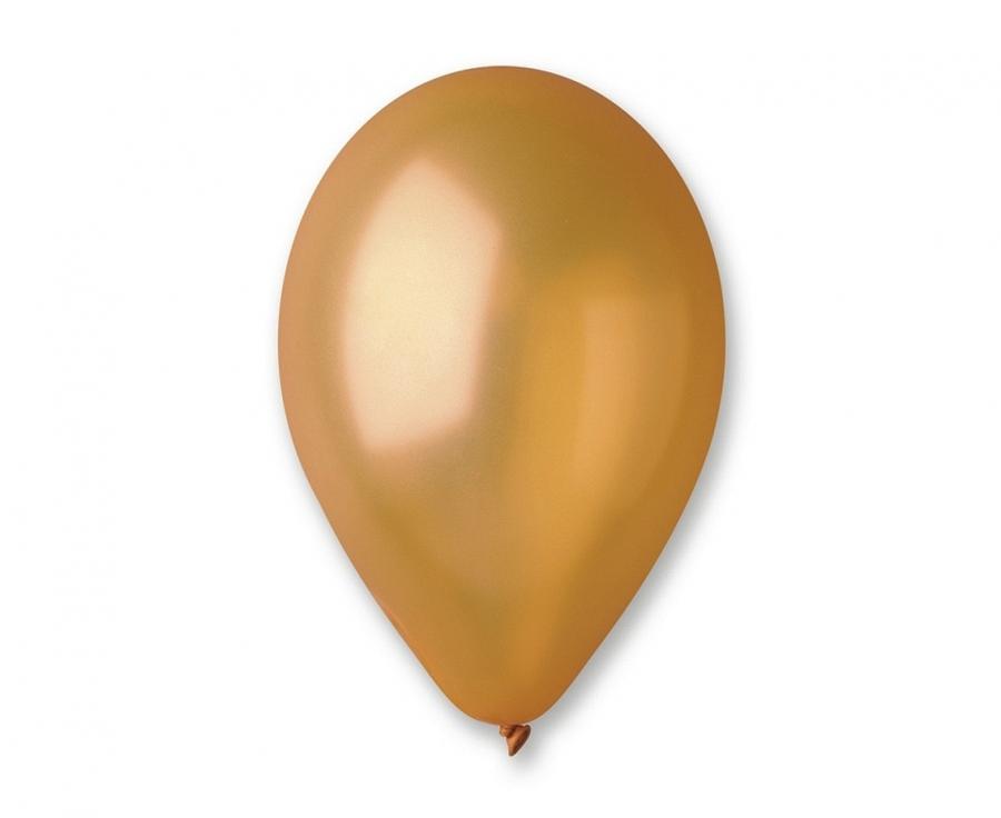 Latexový balón metalický Gemar 30cm - zlatý
