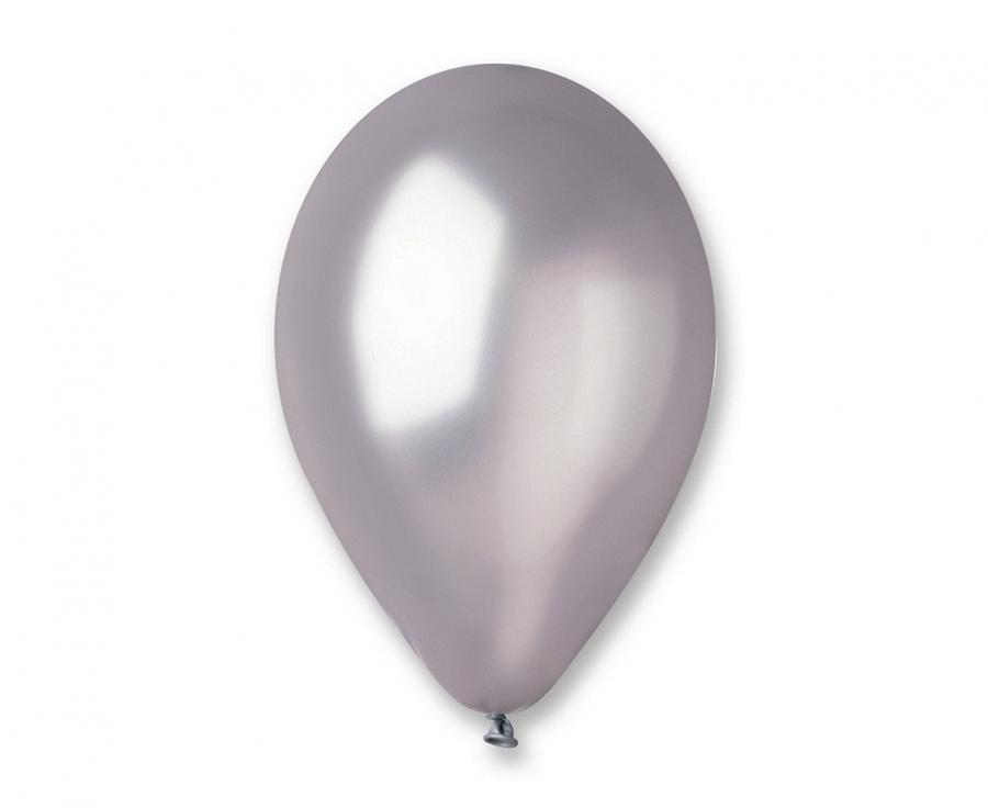 Latexový balón metalický Gemar 30cm - strieborný