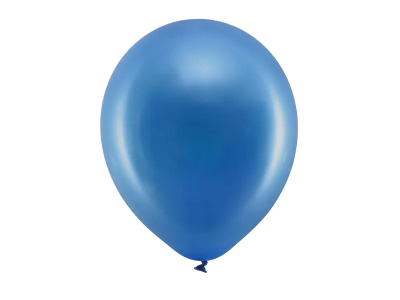 Latexový balón metalický Rainbow 30cm - modrý