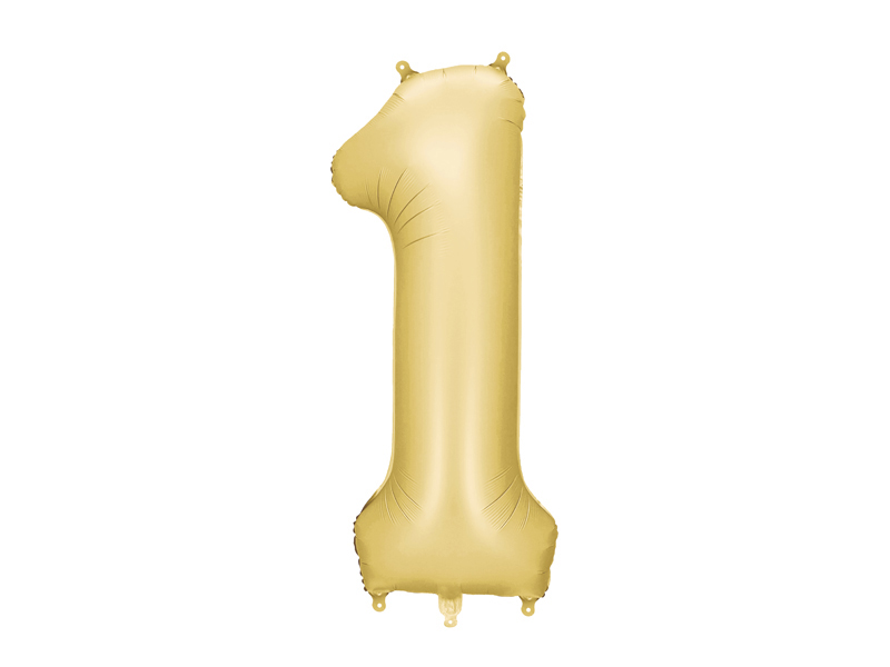 Fóliový balón s číslom 1 - Zlatý saténový  86cm
