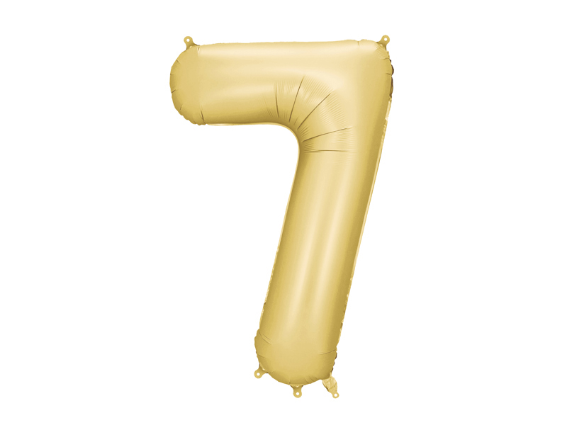 Fóliový balón s číslom 7 - Zlatý saténový 86cm