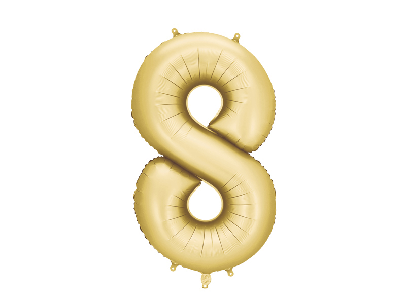 Fóliový balón s číslom 8 - Zlatý saténový86cm