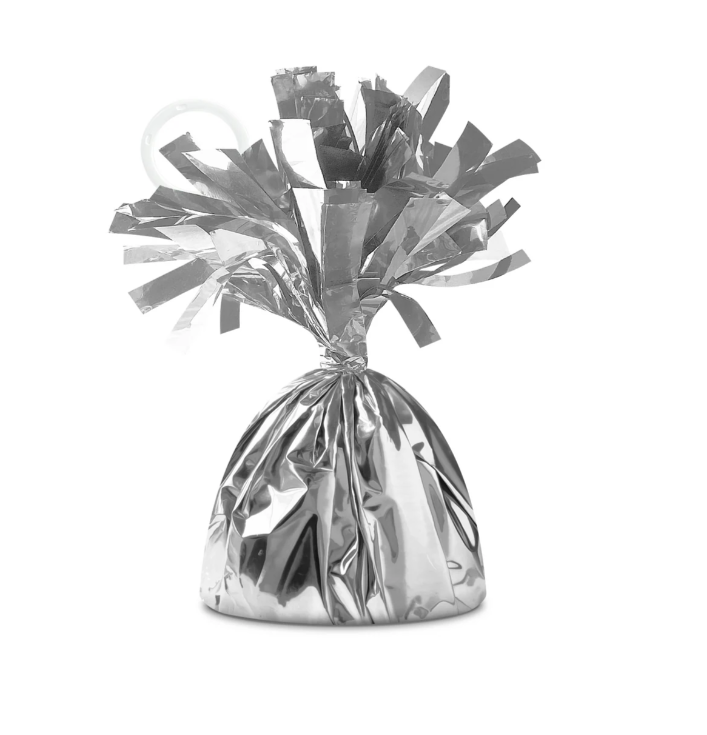 Závažie na balóny strieborné lesklé – 12 cm / 140 g
