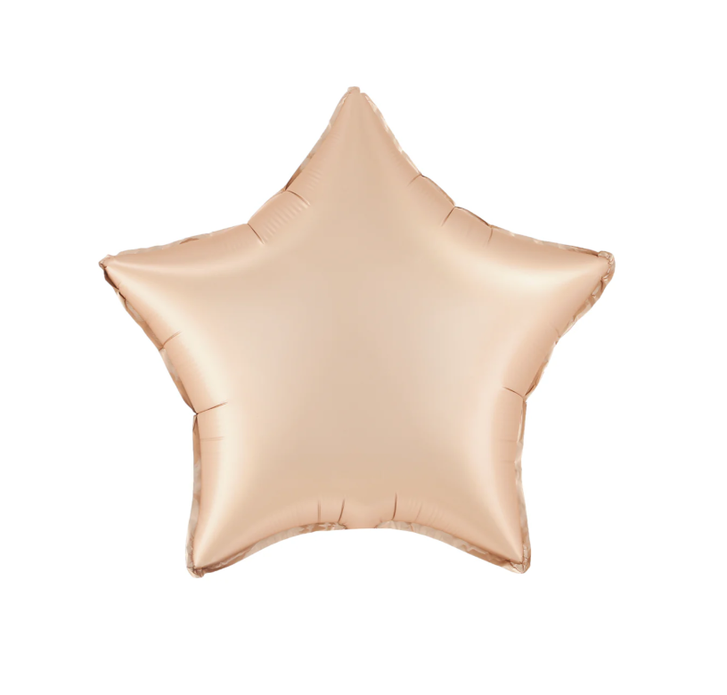 Fóliový balón hviezda - hnedá / svetlohnedá matná  46 cm