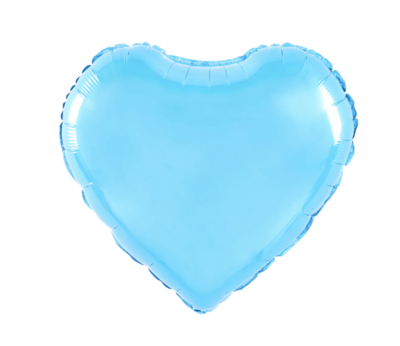 Fóliový balón srdce 45cm - baby modrý