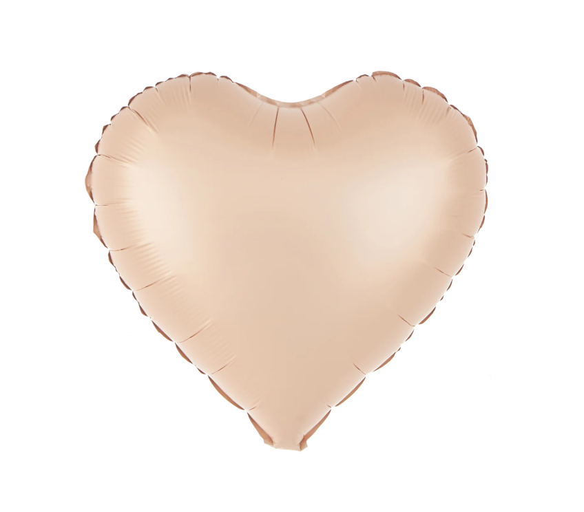 Fóliový balón srdce 45cm - hnedá / svetlohnedá matná
