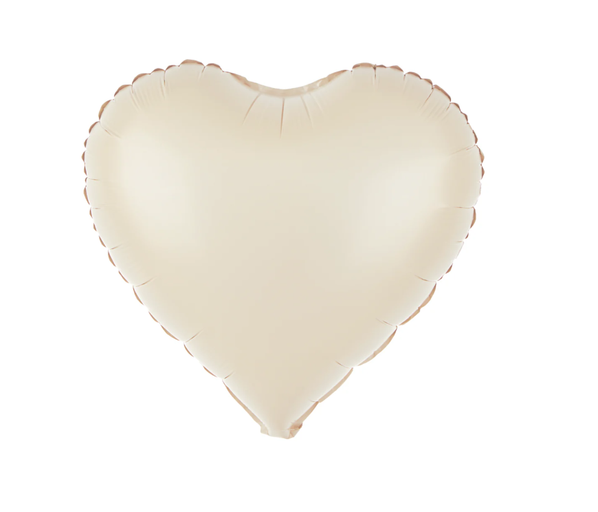 Fóliový balón srdce - krémová matná 45 cm