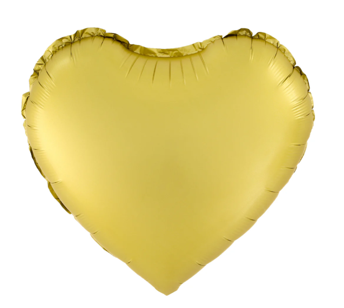 Fóliový balón srdce - zlatá matná 45 cm
