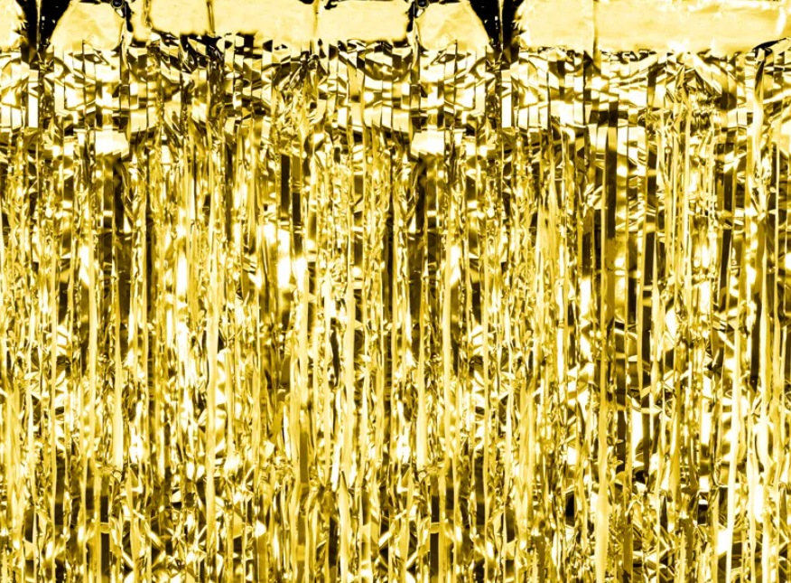 Party záves zlatý – 90 × 250 cm
