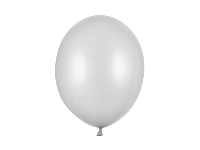 Latexový balón metalický 27cm - strieborná