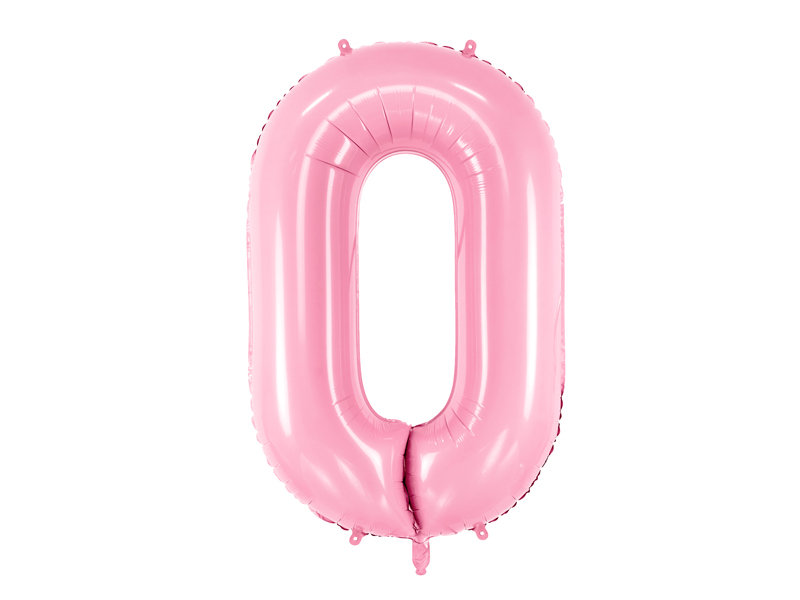 Balón v tvare čísla 0 - Ružová 86cm