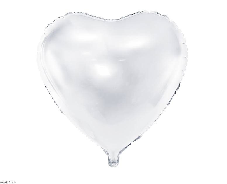 Fóliový balón srdce - biela