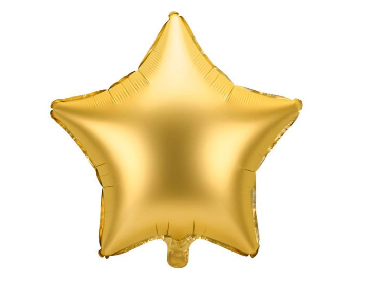 Fóliový balón hviezda - Zlatá / Matná