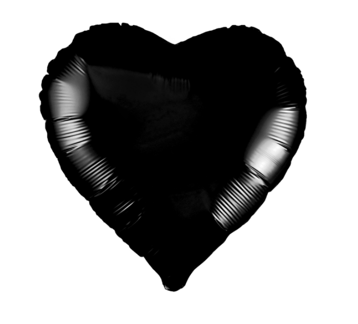 Fóliový balón srdce - čierna
