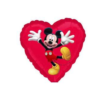 Balón fóliový - Mickey srdce 46cm