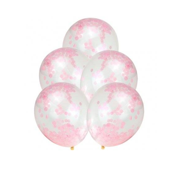 Latexový balón s konfetami 30cm - Ružová 1ks