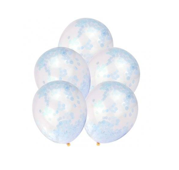Latexový balón s konfetami 30cm - Modrá 1ks