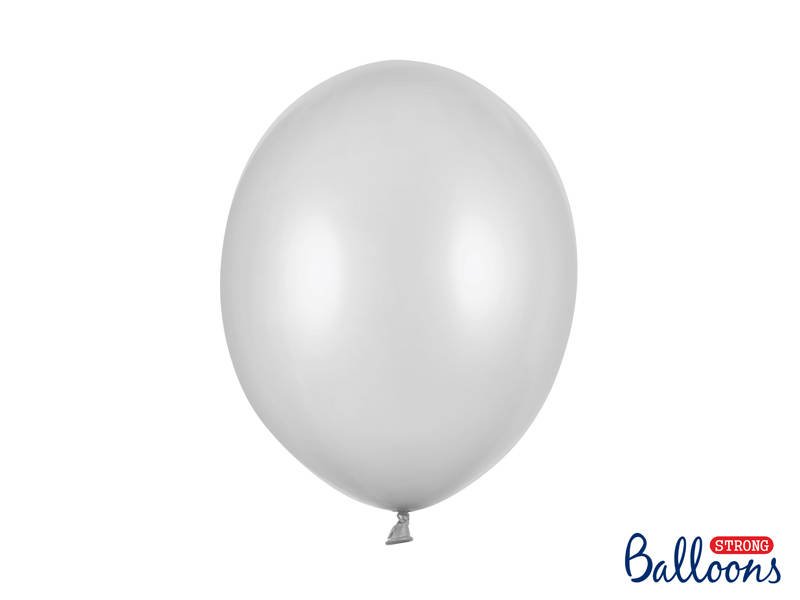 Latexový balón metalický 30cm - strieborný