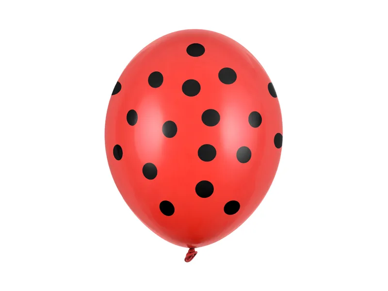 Latexový balón bodkovaný 30cm - červený č 1ks