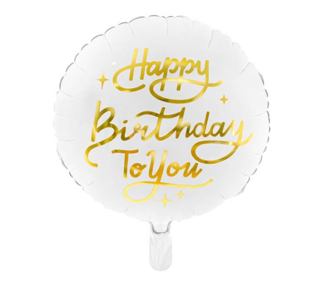 Narodeninový balón okrúhly 35cm - Happy Birthday  B/Z