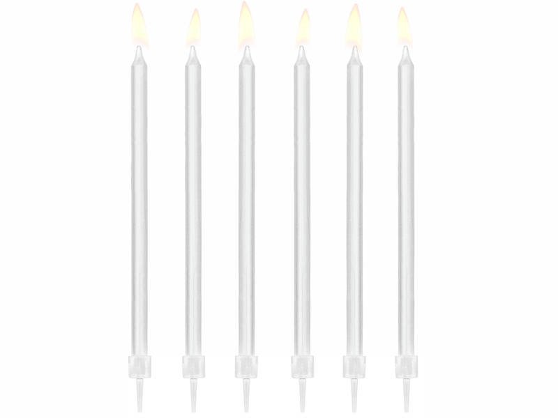 Narodeninové sviečky 14cm - biele 12ks  